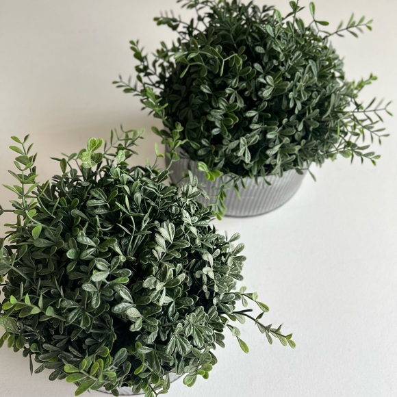 Two Ribbed Metal Round Bowl Containers - Picture 2 of 12